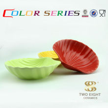 Red ceramic sauce bowl shell shaped small dessert bowl Guangzhou factory